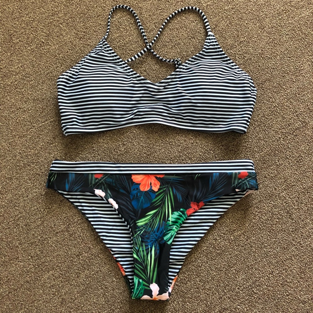 Striped Flower Bikini